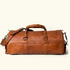 Buffalo Jackson Trading Co. Roosevelt Buffalo Leather Travel Duffle Bag | Amber Brown 11 Buffalo Jackson Trading Co. Roosevelt Buffalo Leather Travel Duffle Bag | Amber Brown