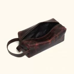 Buffalo Jackson Trading Co. Roosevelt Buffalo Leather Dopp Kit | Dark Oak Dopp Kits & Toiletry Kits
