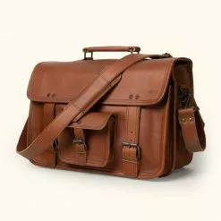 Buffalo Jackson Trading Co. Leather Briefcases Roosevelt Buffalo Leather Briefcase Bag | Autumn Brown