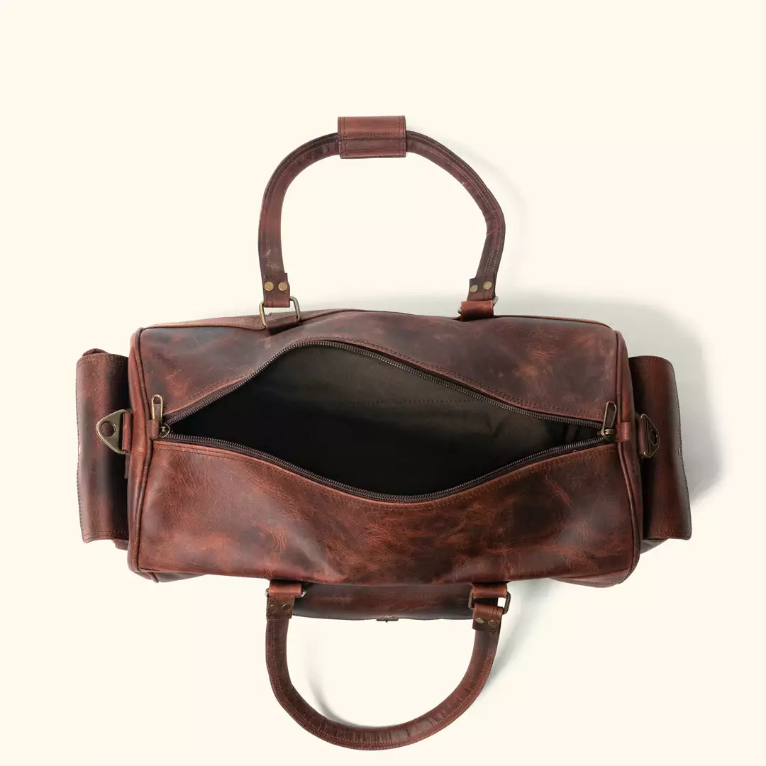 Buffalo Jackson Trading Co. Roosevelt Buffalo Leather Duffle Bag | Dark Oak 7 Buffalo Jackson Trading Co. Roosevelt Buffalo Leather Duffle Bag | Dark Oak