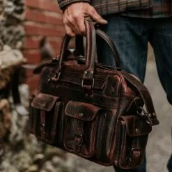 Buffalo Jackson Trading Co. Best Sellers Roosevelt Buffalo Leather Pilot Bag - Large | Dark Oak 23 Buffalo Jackson Trading Co. Best Sellers Roosevelt Buffalo Leather Pilot Bag - Large | Dark Oak