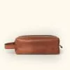 Buffalo Jackson Trading Co. Roosevelt Buffalo Leather Dopp Kit | Amber Brown Dopp Kits & Toiletry Kits