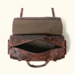 Buffalo Jackson Trading Co. Roosevelt Buffalo Leather Travel Duffle Bag | Dark Oak