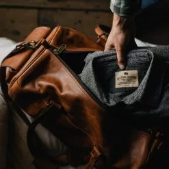 Buffalo Jackson Trading Co. New Roosevelt Buffalo Leather Duffle Bag | Amber Brown 13 Buffalo Jackson Trading Co. New Roosevelt Buffalo Leather Duffle Bag | Amber Brown