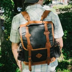 Buffalo Jackson Trading Co. Dakota Waxed Canvas Commuter Backpack | Navy Charcoal W/ Saddle Tan Leather Leather Backpacks 14 Buffalo Jackson Trading Co. Dakota Waxed Canvas Commuter Backpack | Navy Charcoal W/ Saddle Tan Leather Leather Backpacks