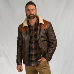 Buffalo Jackson Trading Co. Jackson Leather Sherpa Jacket | Tan & Brown Leather Jackets 14 Buffalo Jackson Trading Co. Jackson Leather Sherpa Jacket | Tan & Brown Leather Jackets