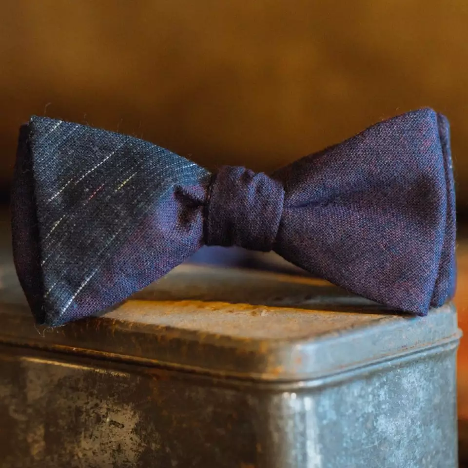 Buffalo Jackson Trading Co. Vintage Stripe Cotton Bow Tie | Purple Apparel 4 Buffalo Jackson Trading Co. Vintage Stripe Cotton Bow Tie | Purple Apparel