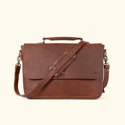 Buffalo Jackson Trading Co. Leather Messenger Bags Ryder Reserve Bison Leather Laptop Messenger Bag | Brown