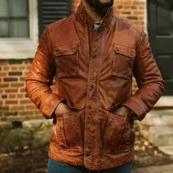 Buffalo Jackson Trading Co. Leather Jackets Theodore Field Leather Jacket | Light Brown 31 Buffalo Jackson Trading Co. Leather Jackets Theodore Field Leather Jacket | Light Brown
