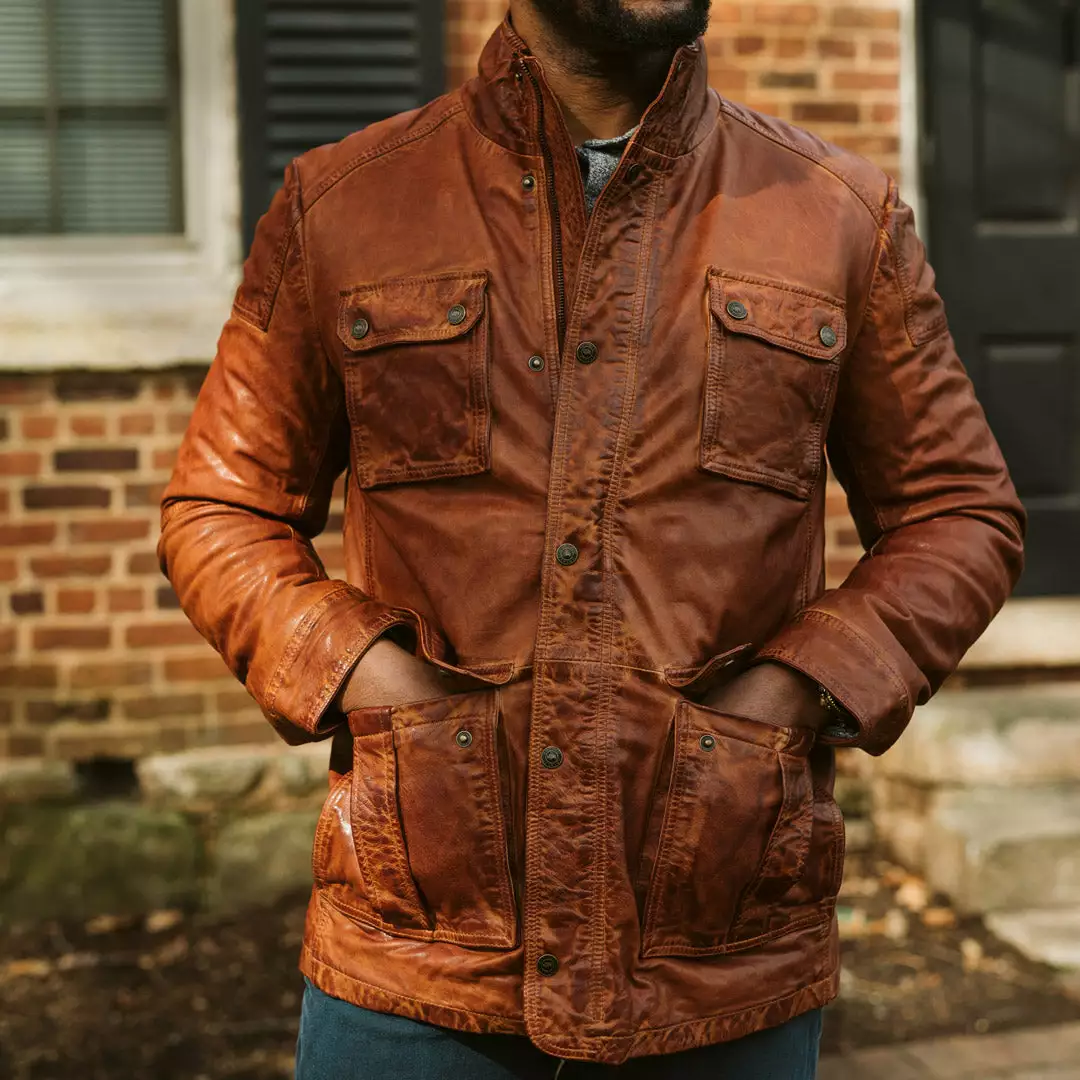 Buffalo Jackson Trading Co. Leather Jackets Theodore Field Leather Jacket | Light Brown 10 Buffalo Jackson Trading Co. Leather Jackets Theodore Field Leather Jacket | Light Brown