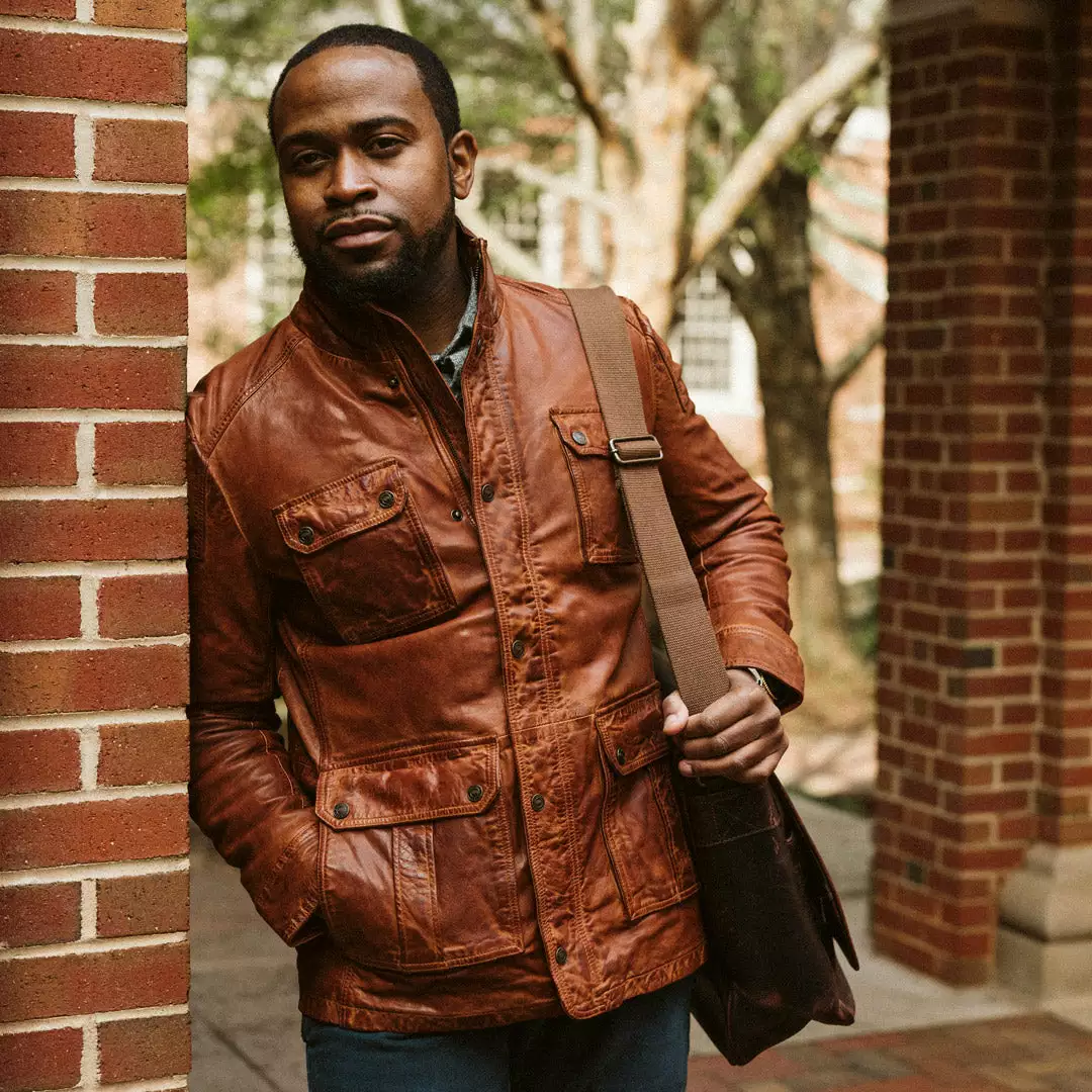 Buffalo Jackson Trading Co. Leather Jackets Theodore Field Leather Jacket | Light Brown 3 Buffalo Jackson Trading Co. Leather Jackets Theodore Field Leather Jacket | Light Brown