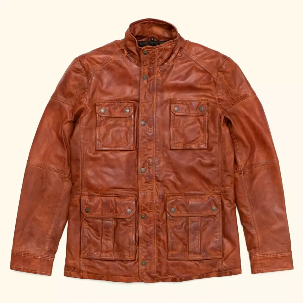 Buffalo Jackson Trading Co. Leather Jackets Theodore Field Leather Jacket | Light Brown 6 Buffalo Jackson Trading Co. Leather Jackets Theodore Field Leather Jacket | Light Brown