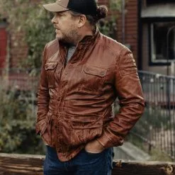 Buffalo Jackson Trading Co. Leather Jackets Theodore Field Leather Jacket | Light Brown 41 Buffalo Jackson Trading Co. Leather Jackets Theodore Field Leather Jacket | Light Brown