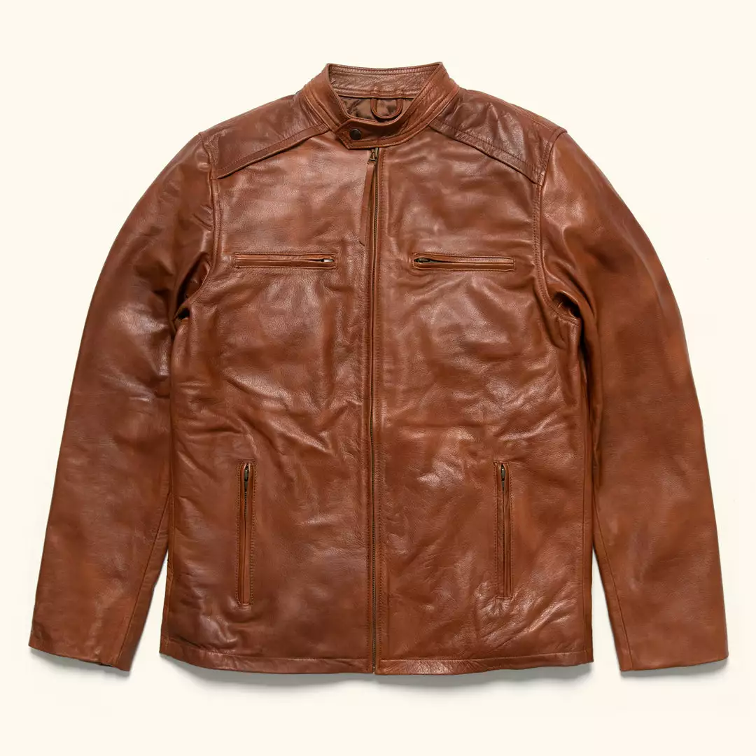 Buffalo Jackson Trading Co. Thompson Leather Moto Jacket | Whiskey Tan 5 Buffalo Jackson Trading Co. Thompson Leather Moto Jacket | Whiskey Tan