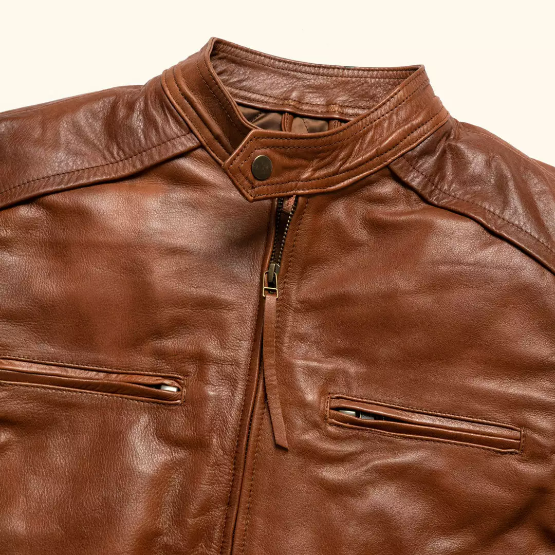Buffalo Jackson Trading Co. Thompson Leather Moto Jacket | Whiskey Tan 8 Buffalo Jackson Trading Co. Thompson Leather Moto Jacket | Whiskey Tan