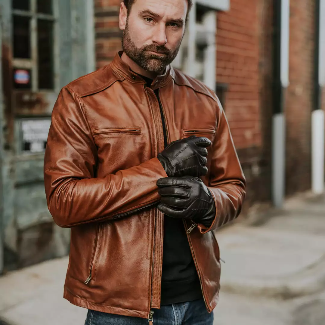 Buffalo Jackson Trading Co. Thompson Leather Moto Jacket | Whiskey Tan 3 Buffalo Jackson Trading Co. Thompson Leather Moto Jacket | Whiskey Tan