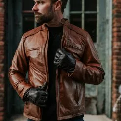 Buffalo Jackson Trading Co. Thompson Leather Moto Jacket | Whiskey Tan 26 Buffalo Jackson Trading Co. Thompson Leather Moto Jacket | Whiskey Tan