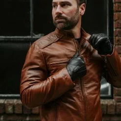 Buffalo Jackson Trading Co. Thompson Leather Moto Jacket | Whiskey Tan 28 Buffalo Jackson Trading Co. Thompson Leather Moto Jacket | Whiskey Tan