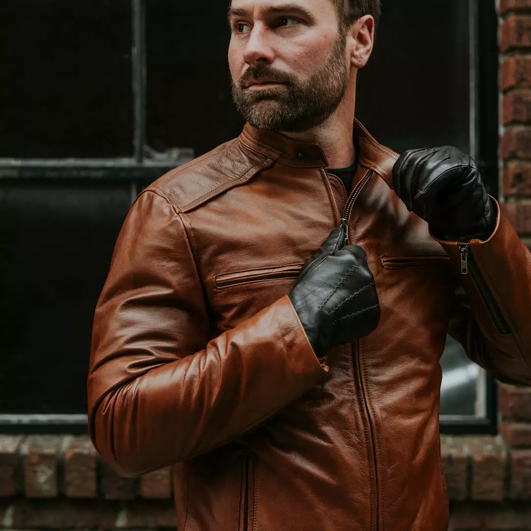 Buffalo Jackson Trading Co. Thompson Leather Moto Jacket | Whiskey Tan 14 Buffalo Jackson Trading Co. Thompson Leather Moto Jacket | Whiskey Tan
