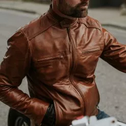 Buffalo Jackson Trading Co. Thompson Leather Moto Jacket | Whiskey Tan 29 Buffalo Jackson Trading Co. Thompson Leather Moto Jacket | Whiskey Tan