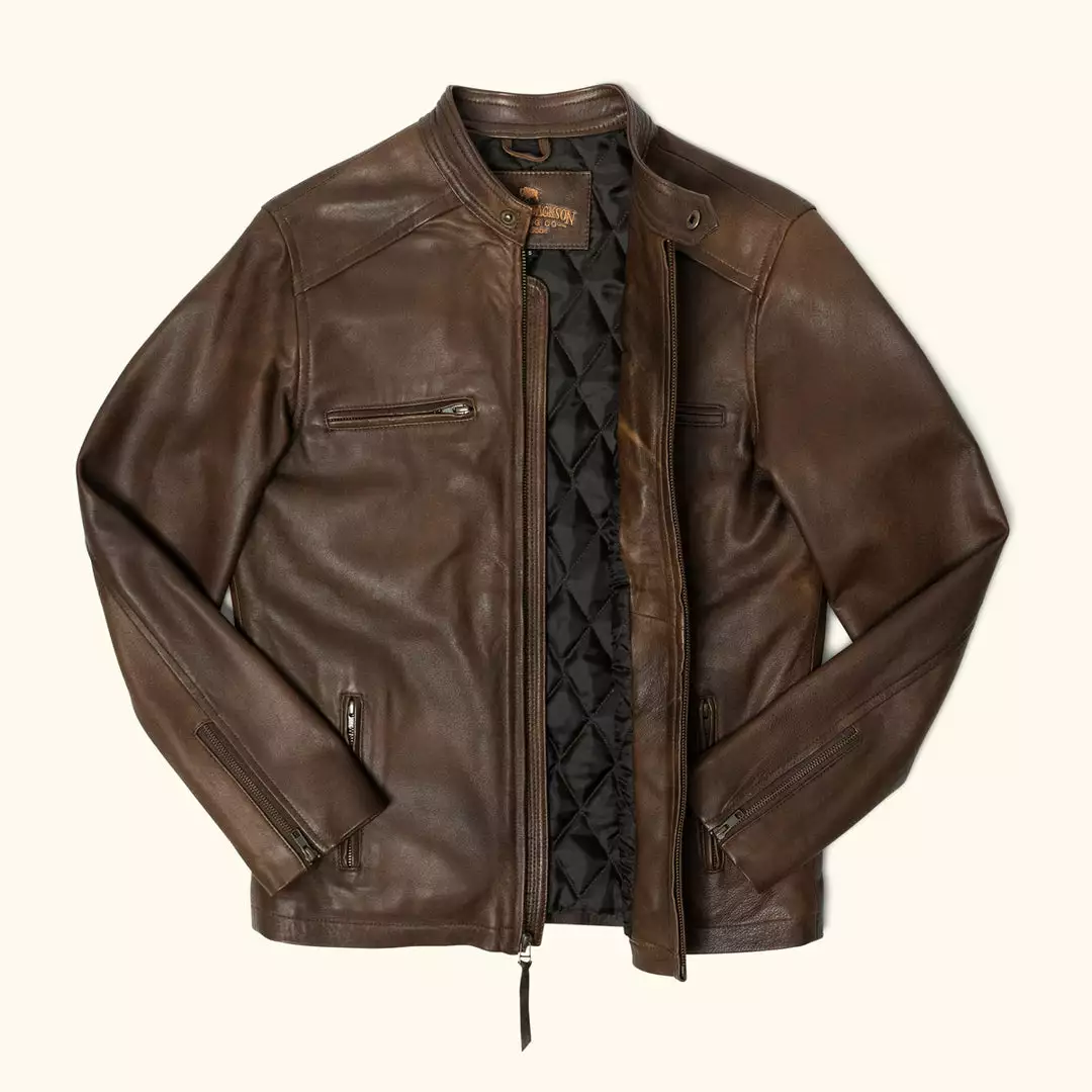 Buffalo Jackson Trading Co. Thompson Leather Moto Jacket | Brown 7 Buffalo Jackson Trading Co. Thompson Leather Moto Jacket | Brown