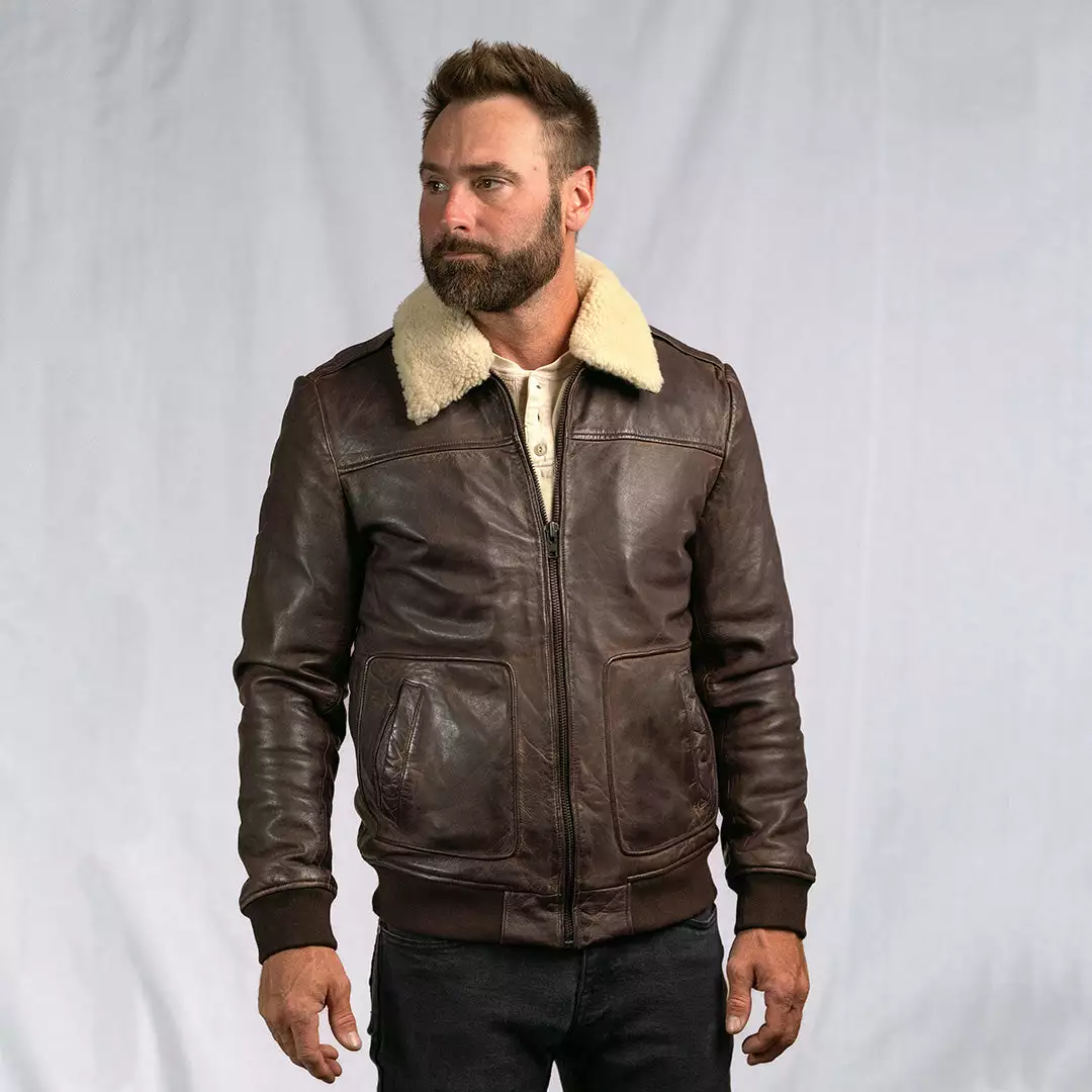 Buffalo Jackson Trading Co. Ranger Leather Bomber Jacket | Distressed Brown 10 Buffalo Jackson Trading Co. Ranger Leather Bomber Jacket | Distressed Brown