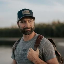 Buffalo Jackson Trading Co. Accessories Trucker Leather Gray Patch Hat | Navy And Gray 9 Buffalo Jackson Trading Co. Accessories Trucker Leather Gray Patch Hat | Navy And Gray