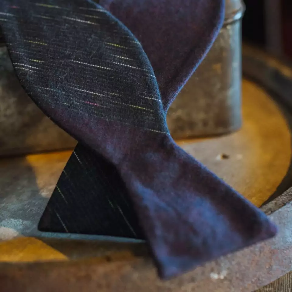 Buffalo Jackson Trading Co. Vintage Stripe Cotton Bow Tie | Purple Apparel 3 Buffalo Jackson Trading Co. Vintage Stripe Cotton Bow Tie | Purple Apparel