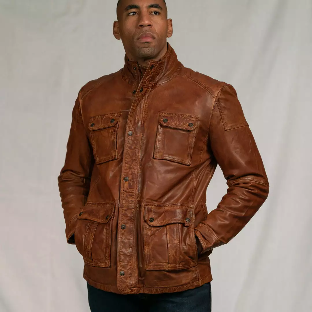 Buffalo Jackson Trading Co. Leather Jackets Theodore Field Leather Jacket | Light Brown 5 Buffalo Jackson Trading Co. Leather Jackets Theodore Field Leather Jacket | Light Brown