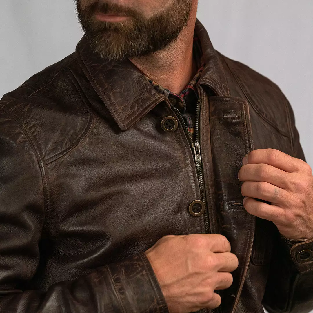 Buffalo Jackson Trading Co. Sheridan Leather Barn Jacket | Vintage Brown 13 Buffalo Jackson Trading Co. Sheridan Leather Barn Jacket | Vintage Brown