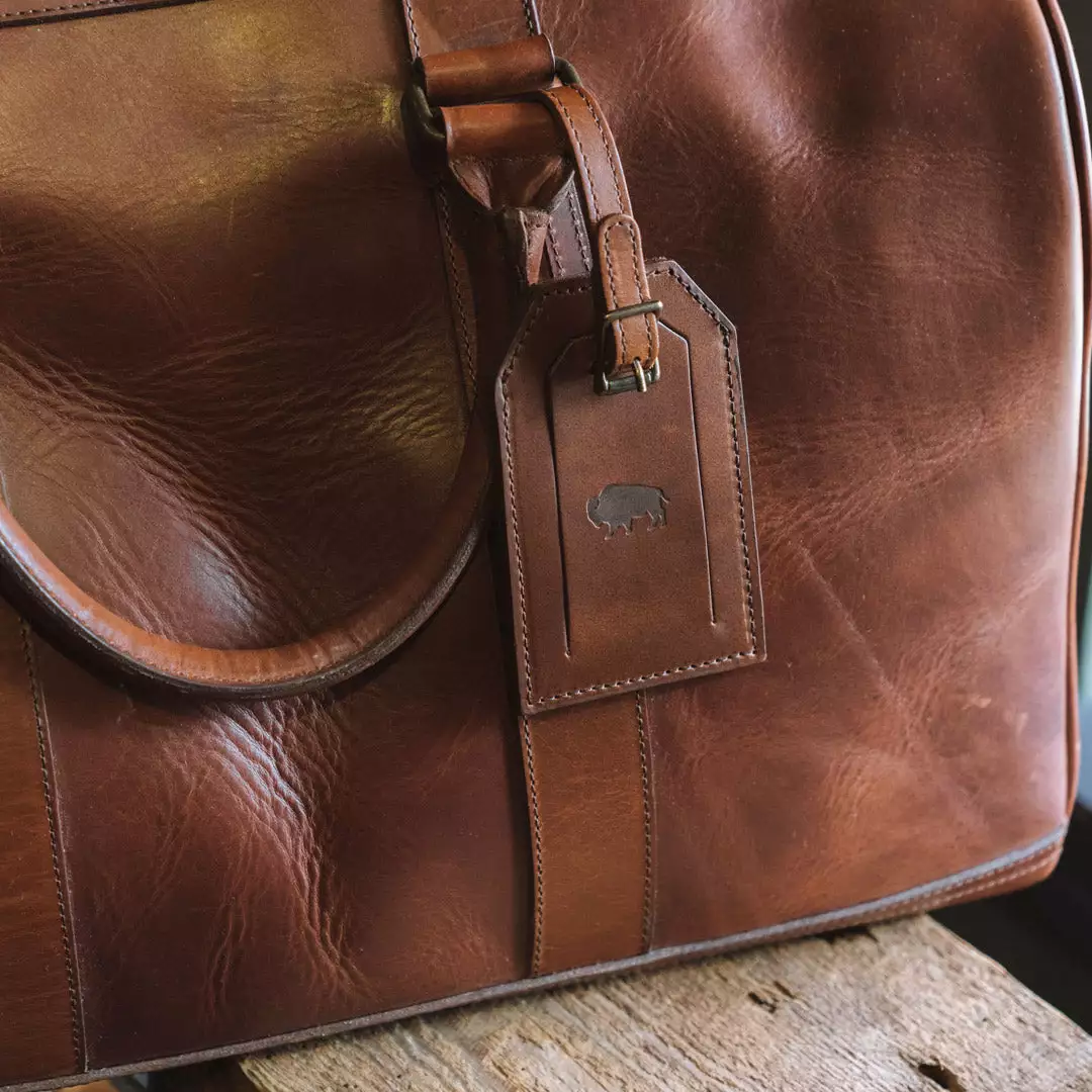 Buffalo Jackson Trading Co. Jefferson Leather Luggage Tag | Elderwood 5 Buffalo Jackson Trading Co. Jefferson Leather Luggage Tag | Elderwood