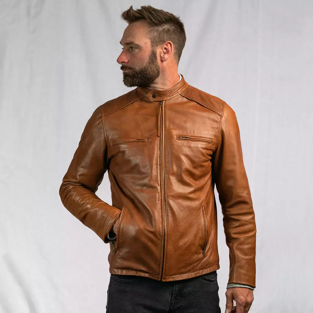 Buffalo Jackson Trading Co. Thompson Leather Moto Jacket | Whiskey Tan 4 Buffalo Jackson Trading Co. Thompson Leather Moto Jacket | Whiskey Tan