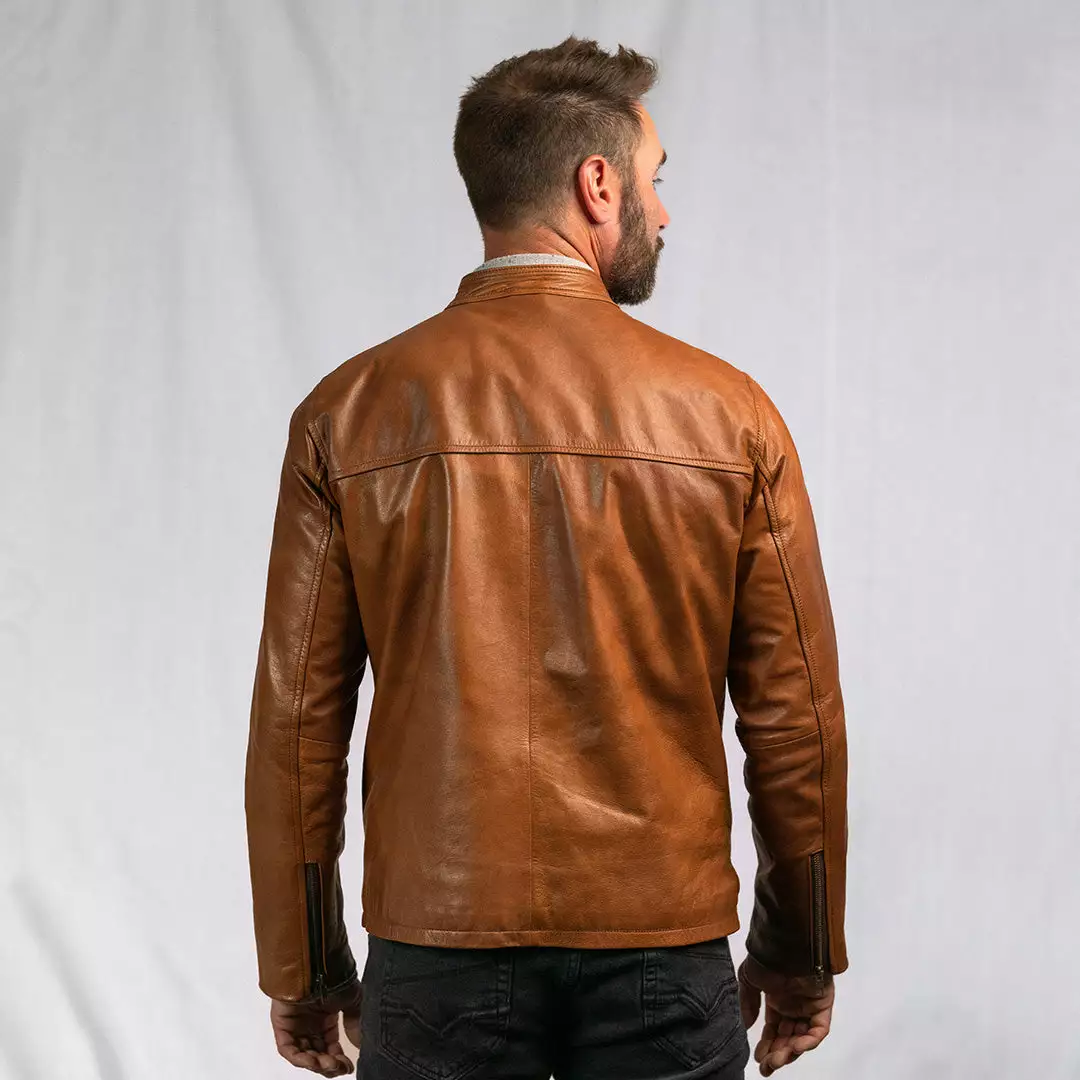 Buffalo Jackson Trading Co. Thompson Leather Moto Jacket | Whiskey Tan 11 Buffalo Jackson Trading Co. Thompson Leather Moto Jacket | Whiskey Tan