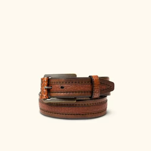 Lejon Vintage Bison Badlands Belt | Saddle/Peanut Leather Belts 2 Lejon Vintage Bison Badlands Belt | Saddle/Peanut Leather Belts