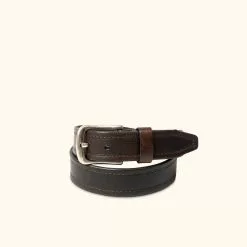 Buffalo Jackson Elegant Store 39 Lejon Vintage Bison Leather Austin Belt | Dark Chocolate Brown Leather Belts