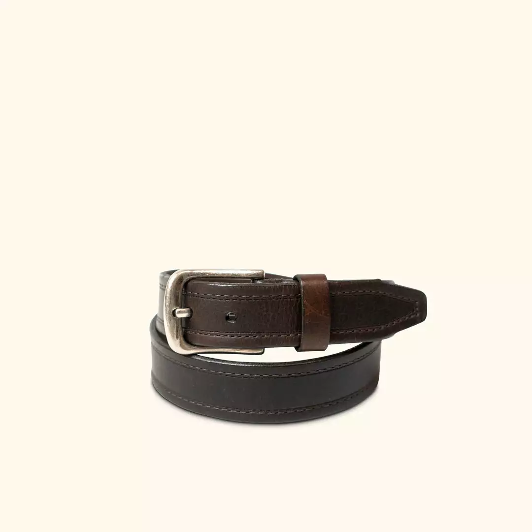Lejon Vintage Bison Leather Austin Belt | Dark Chocolate Brown Leather Belts 2 Lejon Vintage Bison Leather Austin Belt | Dark Chocolate Brown Leather Belts