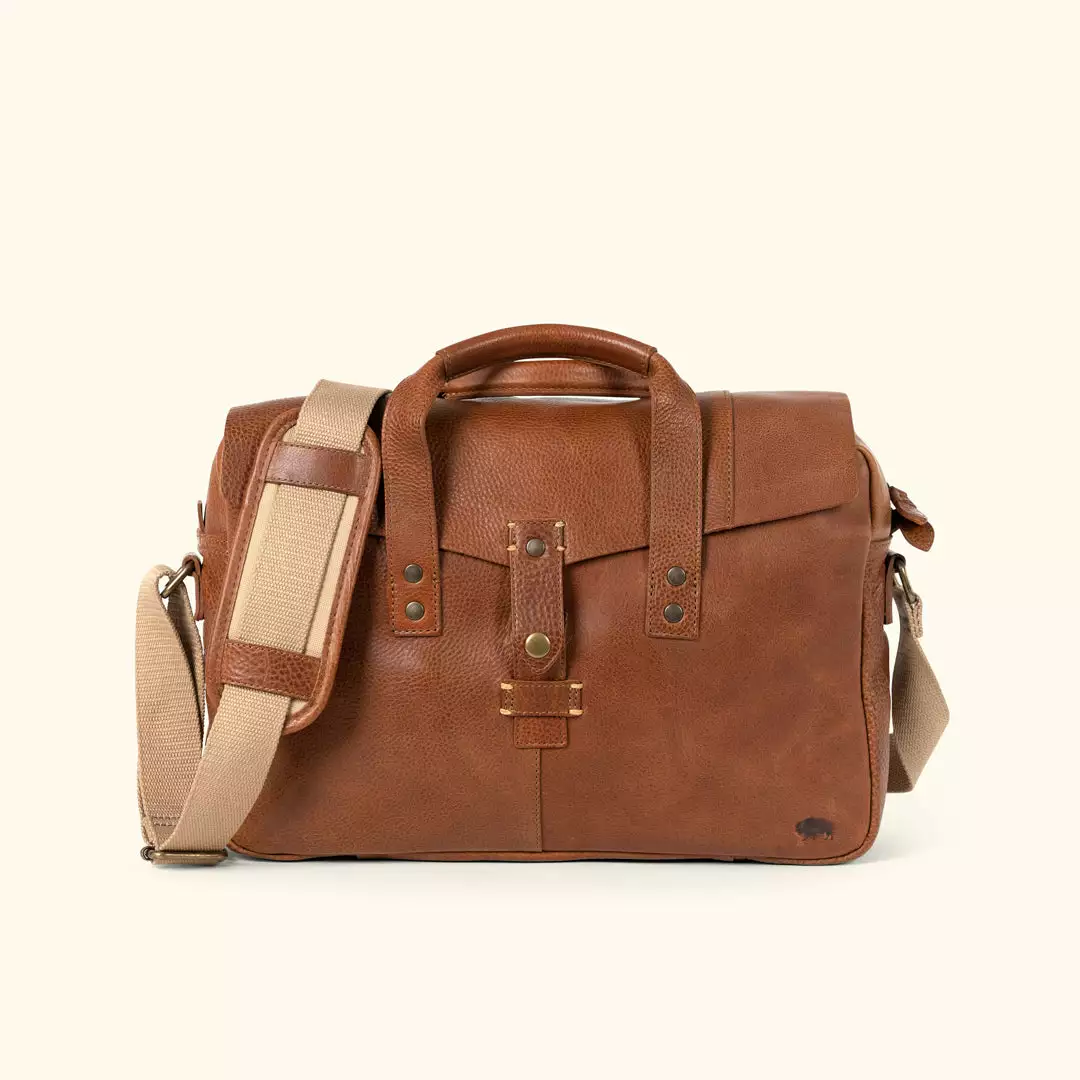 Buffalo Jackson Trading Co. Walker Leather Briefcase Bag | Rustic Tan 3 Buffalo Jackson Trading Co. Walker Leather Briefcase Bag | Rustic Tan