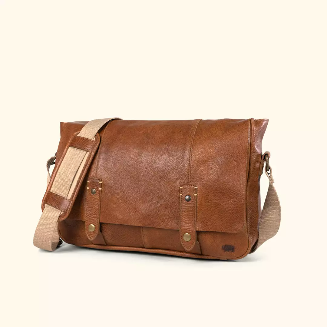 Buffalo Jackson Trading Co. Leather Messenger Bags Walker Leather Messenger Bag | Rustic Tan 4 Buffalo Jackson Trading Co. Leather Messenger Bags Walker Leather Messenger Bag | Rustic Tan