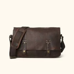 Buffalo Jackson Trading Co. Walker Leather Messenger Bag | Vintage Oak Leather Messenger Bags