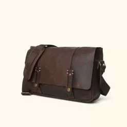 Buffalo Jackson Trading Co. Walker Leather Messenger Bag | Vintage Oak Leather Messenger Bags