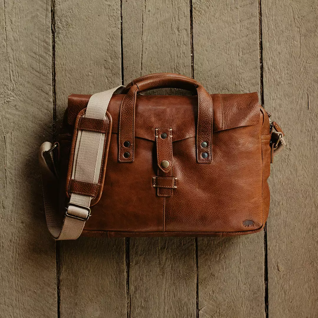 Buffalo Jackson Trading Co. Walker Leather Briefcase Bag | Rustic Tan 9 Buffalo Jackson Trading Co. Walker Leather Briefcase Bag | Rustic Tan