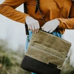 Buffalo Jackson Trading Co. Madison Waxed Canvas Crossbody Foldover Clutch | Khaki W/ Dark Hazelnut Leather 23 Buffalo Jackson Trading Co. Madison Waxed Canvas Crossbody Foldover Clutch | Khaki W/ Dark Hazelnut Leather