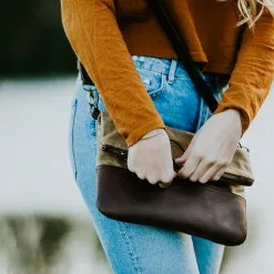 Buffalo Jackson Trading Co. Madison Waxed Canvas Crossbody Foldover Clutch | Khaki W/ Dark Hazelnut Leather 24 Buffalo Jackson Trading Co. Madison Waxed Canvas Crossbody Foldover Clutch | Khaki W/ Dark Hazelnut Leather