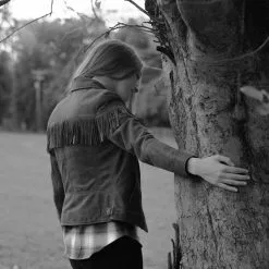 Buffalo Jackson Trading Co. Women's Oakley Fringe Leather Jacket | Grey